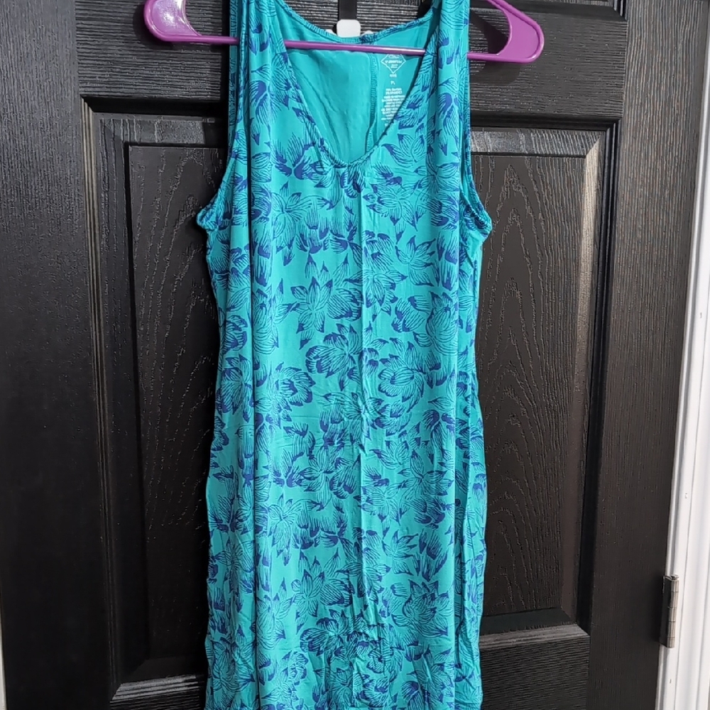 St. John's Bay Teal and Navy Floral Mini Dress